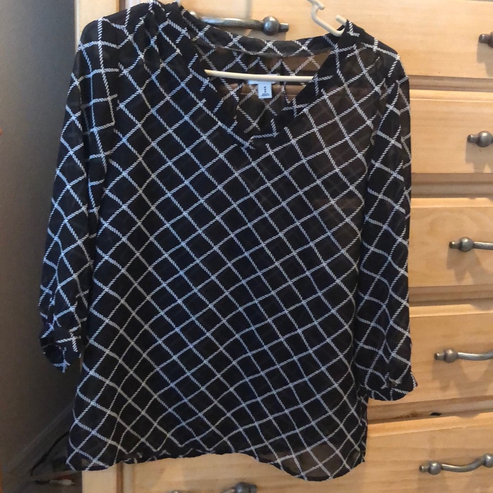 Black and white blouse